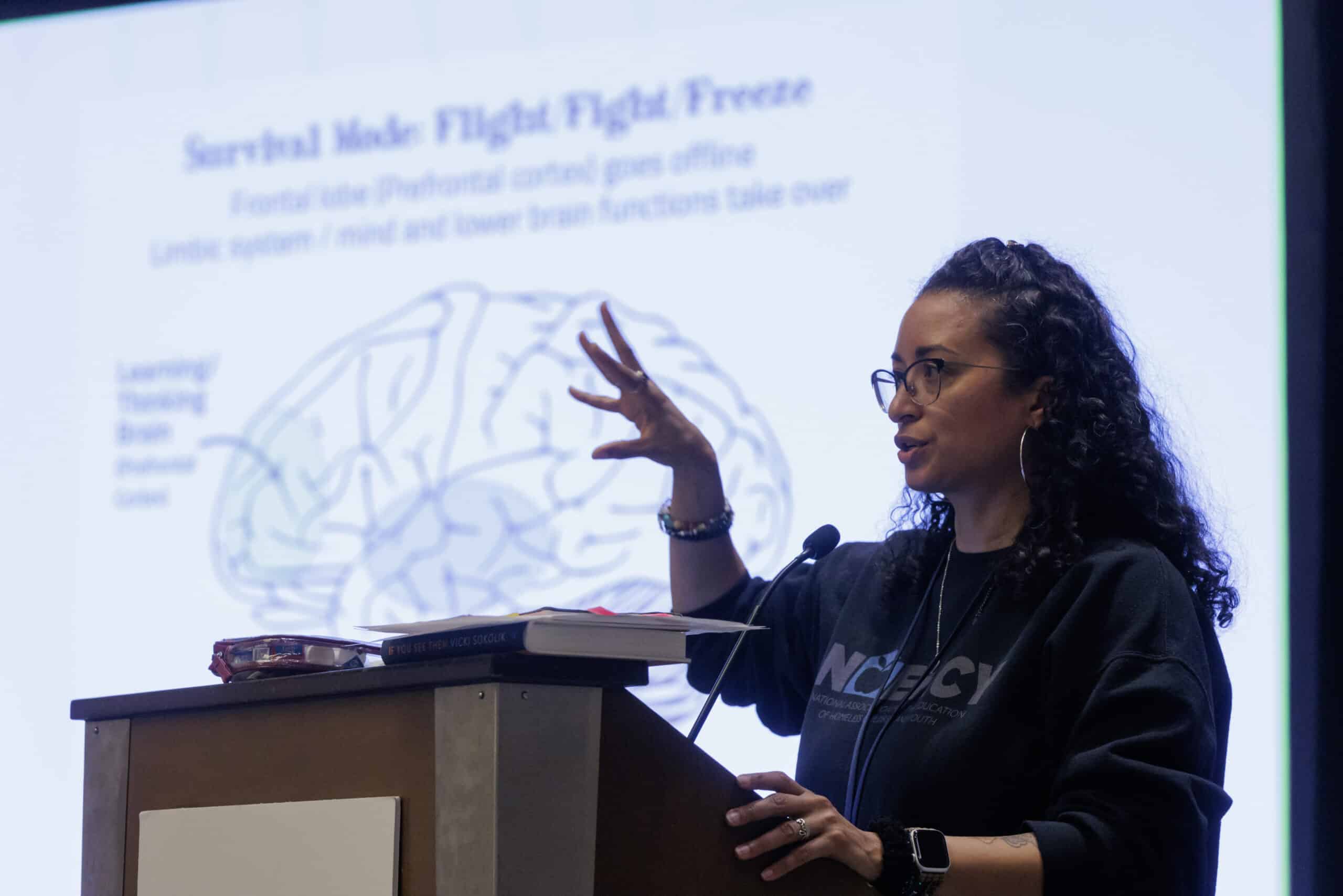 Photo of Nicole Steward presenting